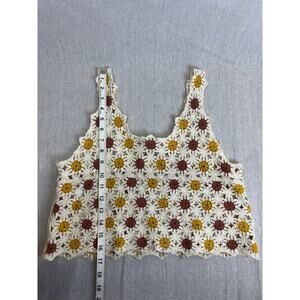 Women’s Crochet‎ floral pattern boho crop top S/M festival